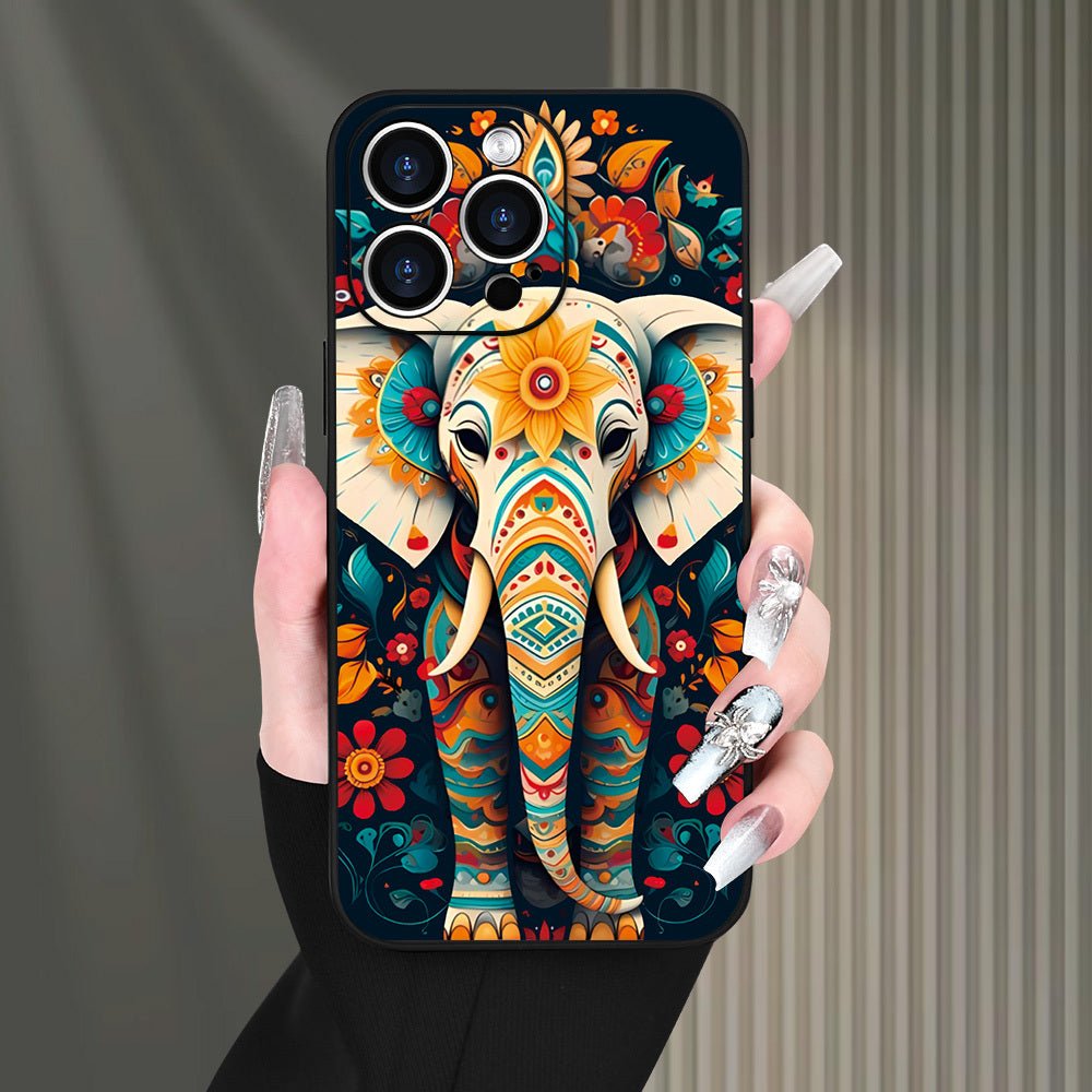 Floral Elephant Print Case for iPhone 16 15 14 13 12 11 XS XR X 7 8 PLUS PRO MAX MINI - Nine 11