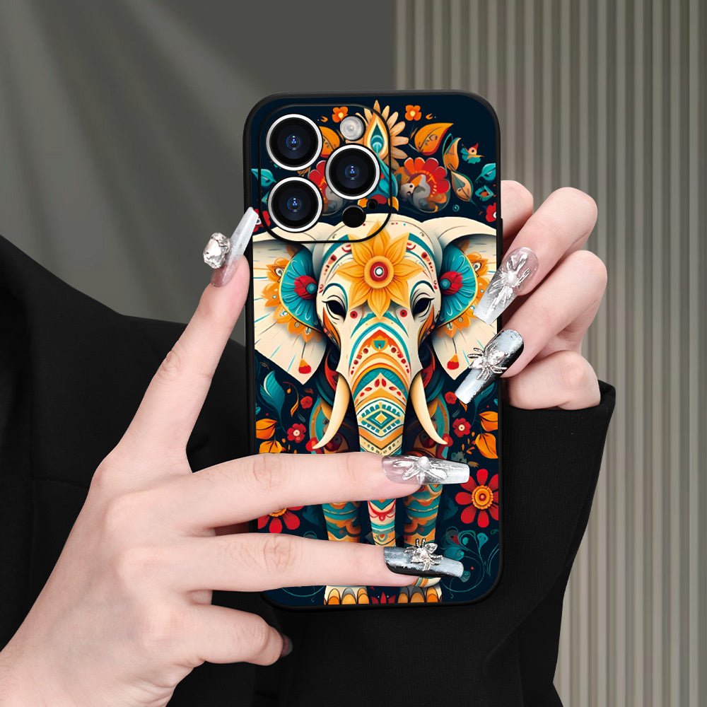 Floral Elephant Print Case for iPhone 16 15 14 13 12 11 XS XR X 7 8 PLUS PRO MAX MINI - Nine 11