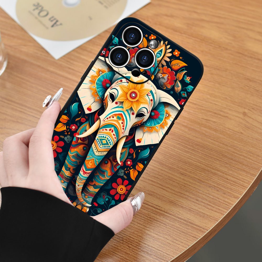 Floral Elephant Print Case for iPhone 16 15 14 13 12 11 XS XR X 7 8 PLUS PRO MAX MINI - Nine 11