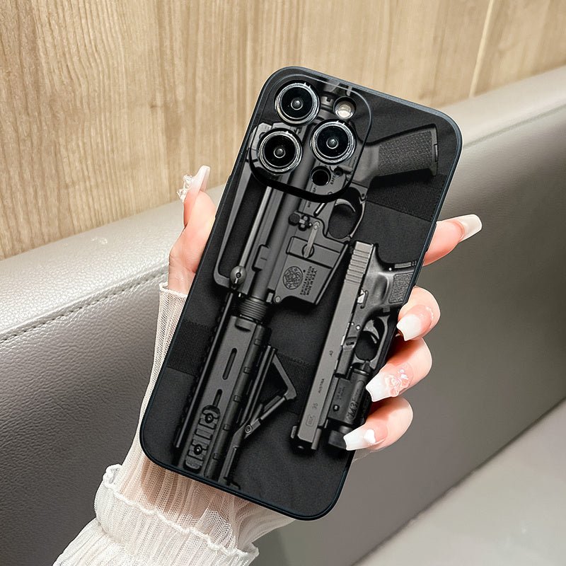 Iphone Gun Printed Protective Cover for iPhone Models 14/14 Plus/14 Pro/14 Pro Max, 13/13 Mini/13 Pro/13 Pro Max, 12/12 Mini/12 Pro/12 Pro Max, 11/11 Pro/11 Pro Max, X/XR/XS/XS Max, 7 Plus - Ideal Gift for Birthdays, Easter, Boyfriend, Girlfriend - Nine 11