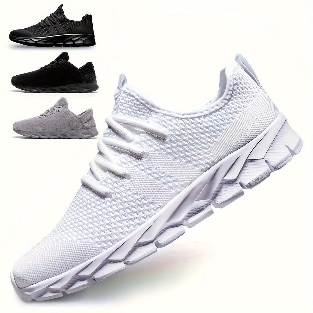 Men's Lightweight Sneakers - Athletic Shoes - Breathable Lace - ups - Running Workout Gym - Nine 11