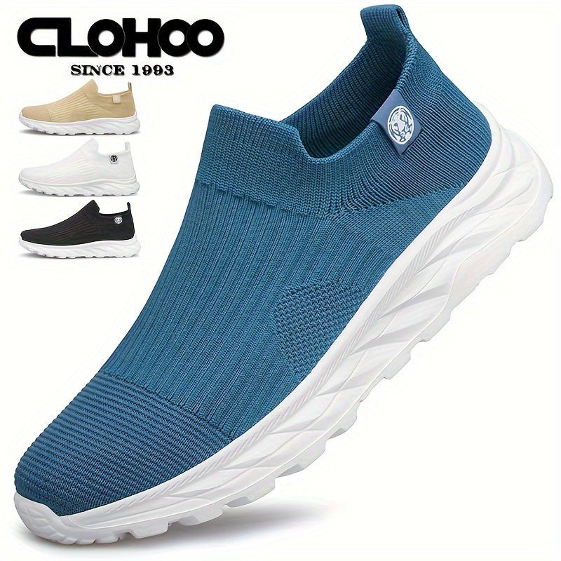 Nine 11 CLOHOO Men's Lightweight Woven Breathable Sock Shoes, Comfy Slip On Sneakers For Outdoor Walking Jogging Camping - Nine 11