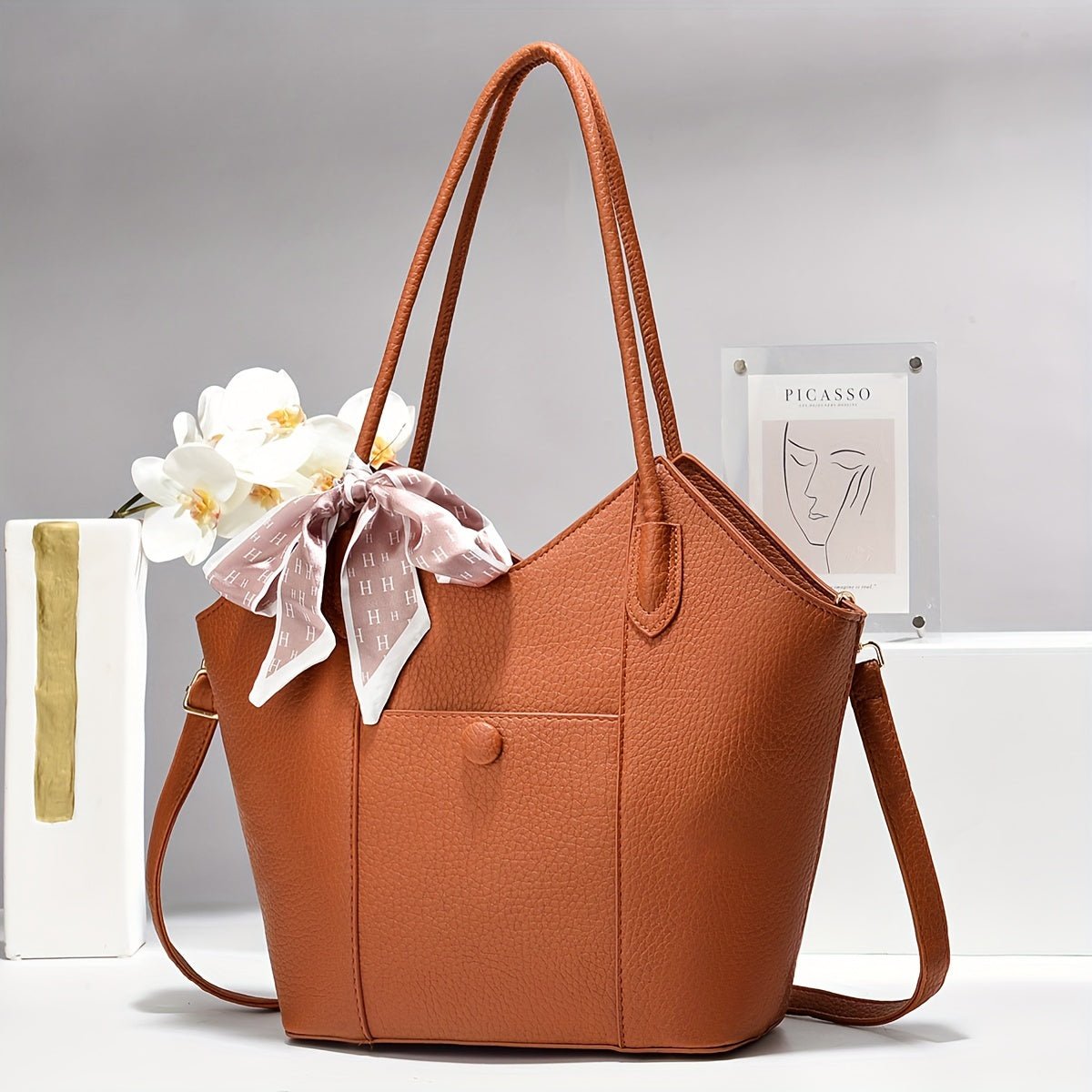 Nine 11 Festive Tote Bag: A Versatile Handbag for Everyday Use - Available in White, Black, Beige, and Brown - Nine 11