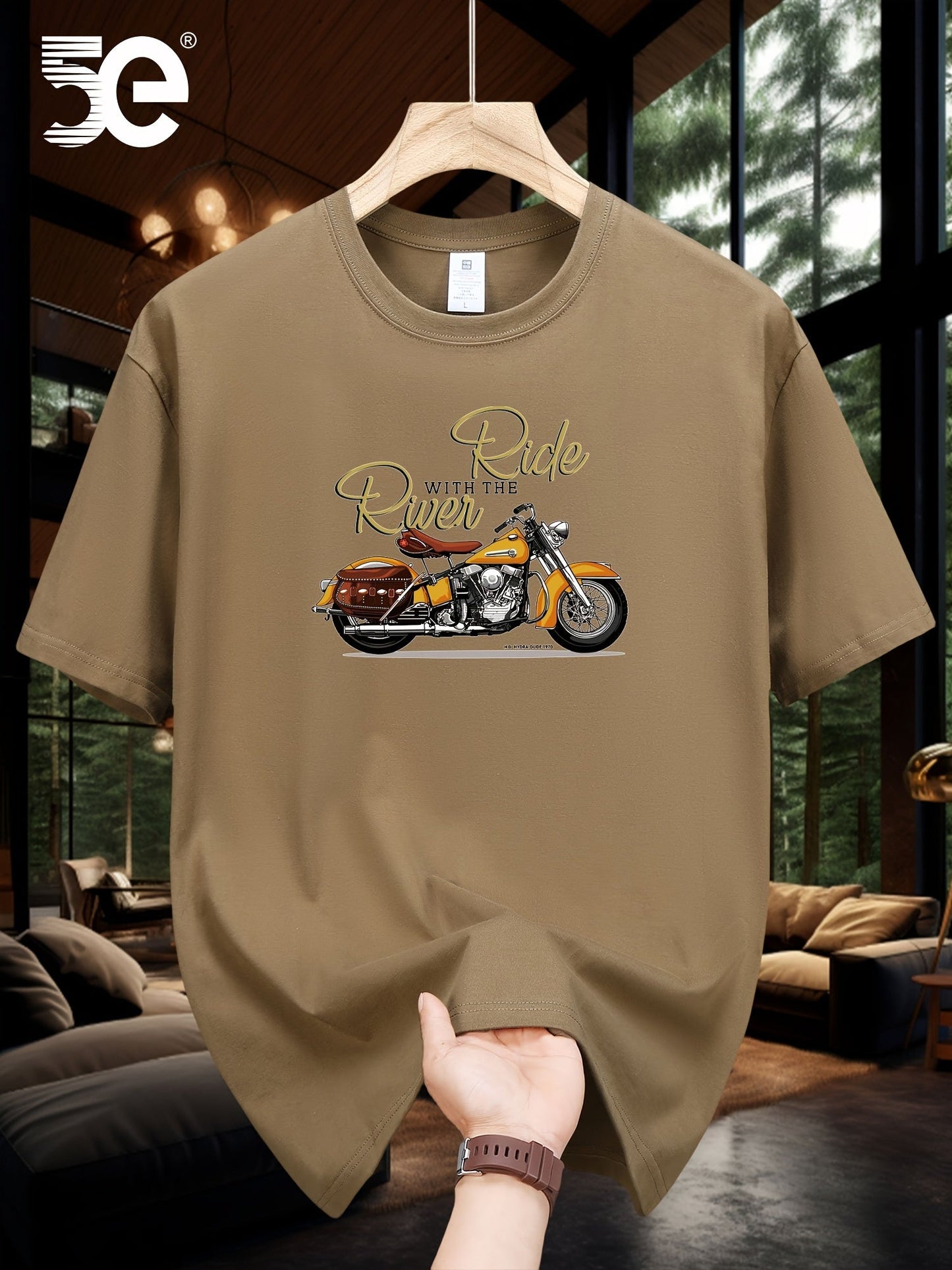 Nine 11 Men's 100% Cotton Motorcycle Graphic Print T-shirt - Nine 11