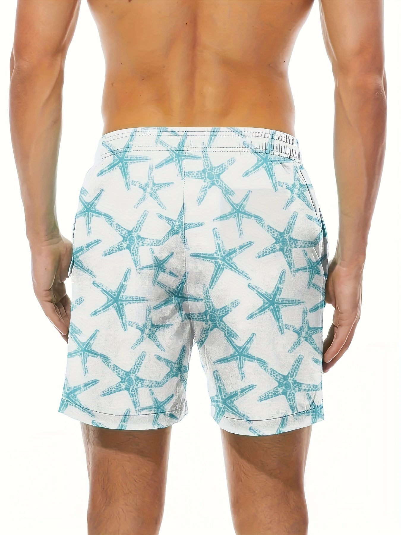 Nine 11 Men's Casual Beach Pool Quick Dry Shorts, Fashion Drawstring Back Pocket Swim Trunks, Tropical Print Summer Boardshorts 100% Polyester Non - Stretch Fabric - Woven Regular Fit - Nine 11