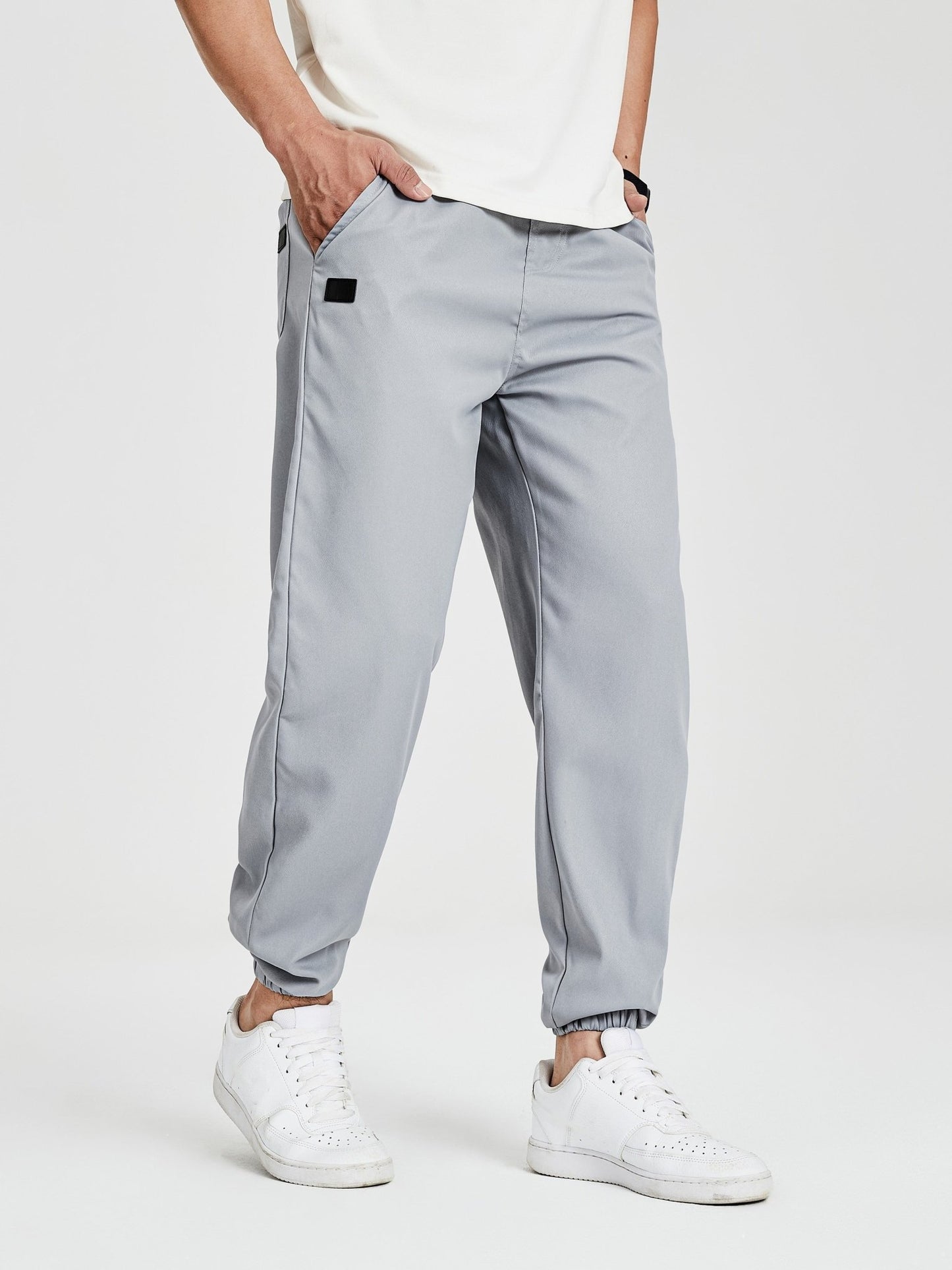 Nine 11 Men's Casual Cuffed Pants With Drawstring And Pockets, Lightweight And Comfortable For Sports And Casual Wear - Nine 11