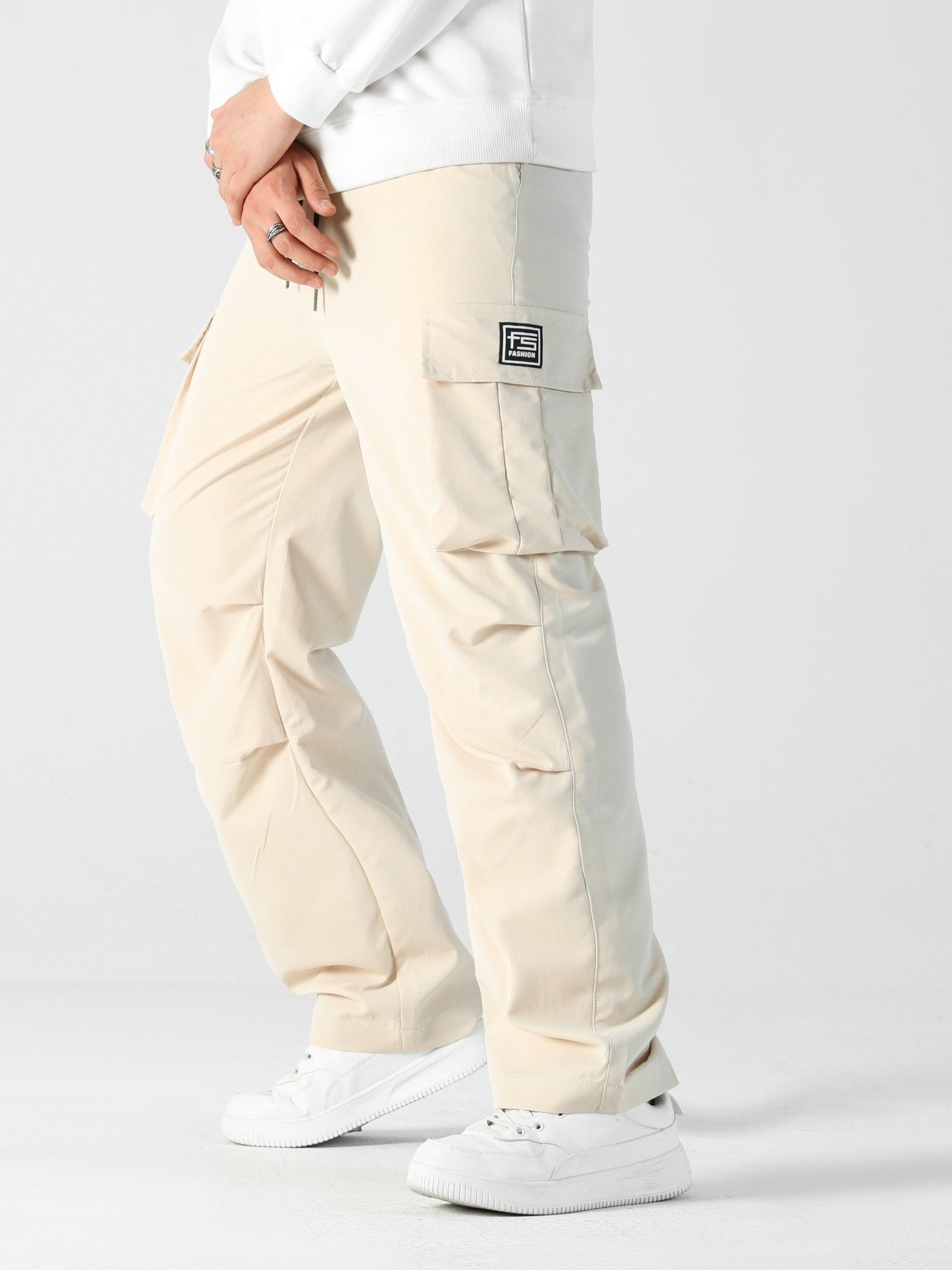 Nine 11 Men's Stylish Cargo Pants with Multiple Pockets - Loose Fit, Straight Leg, Versatile Casual Wear for All Seasons - Nine 11