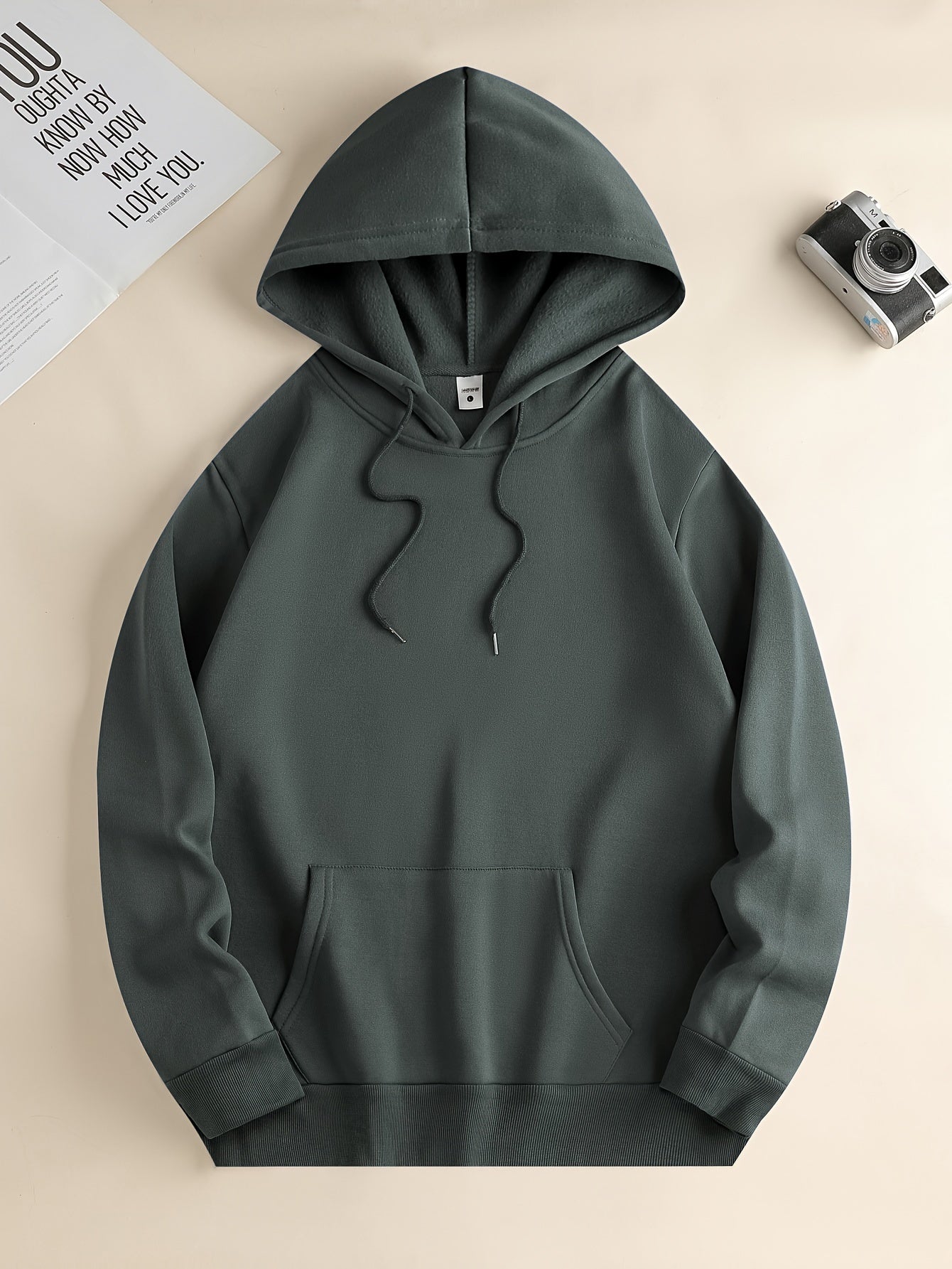 Nine 11 Retro Car Print Men's Pullover Round Neck Hoodies With Kangaroo Pocket & Drawstring Long Sleeve Hooded Sweatshirt Loose Casual Top For Autumn Winter Men's Clothing As Gifts - Nine 11