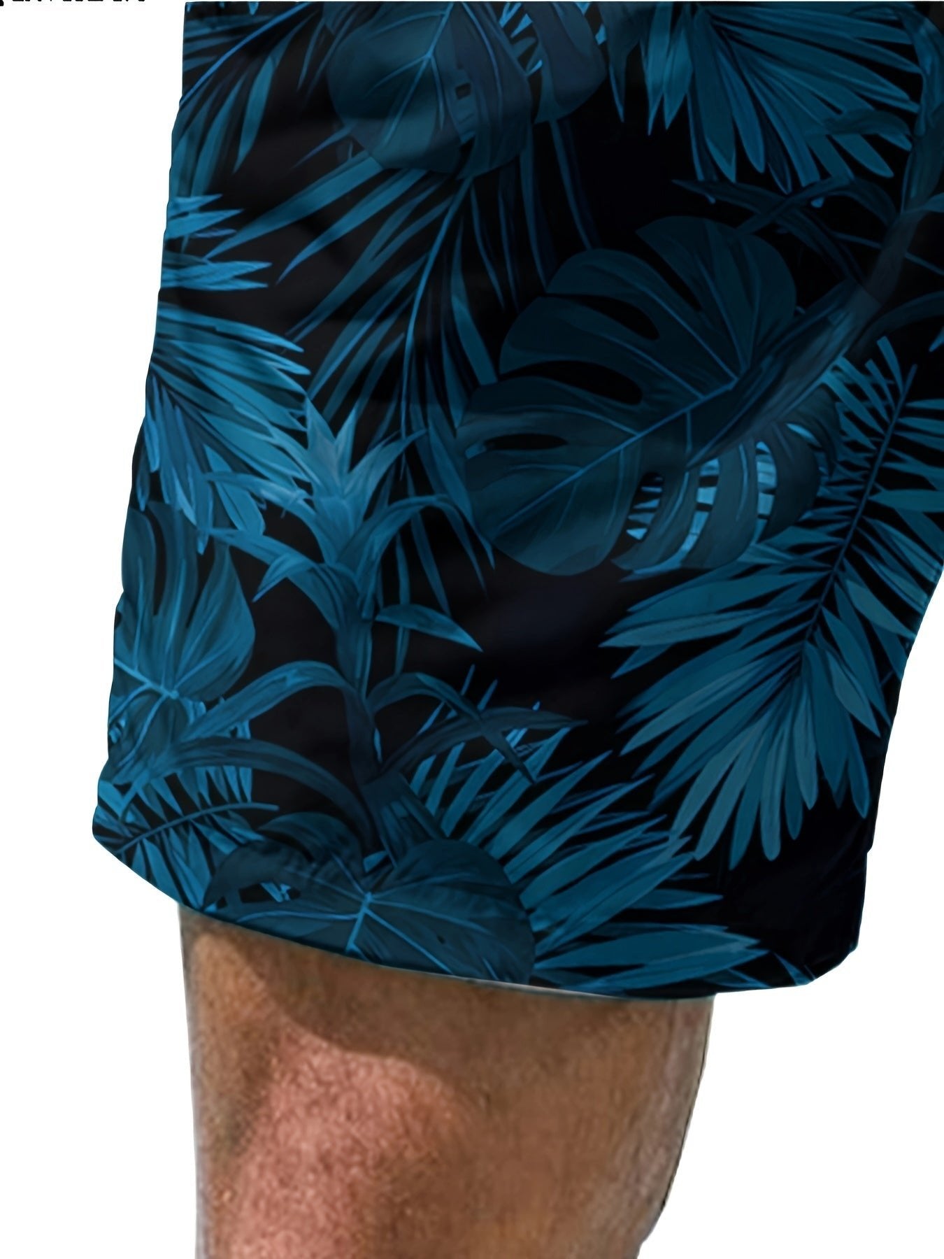 Nine 11 Tropical Floral Pattern Men's Board Shorts With Drawstring And Pockets, Trendy And Stylish Shorts For Summer Beach Leisurewear - Nine 11