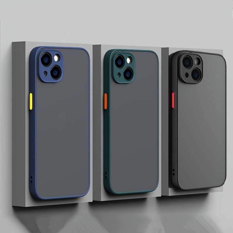 Shockproof Armor Matte Phone Case for iPhone 16 15 14 13 12 11 Pro Max XR XS Max 7 8 Plus Luxury Bumper Clear Hard Cover - Nine 11